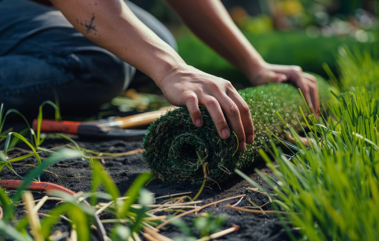 Clean and green artificial turf installation for better lawns